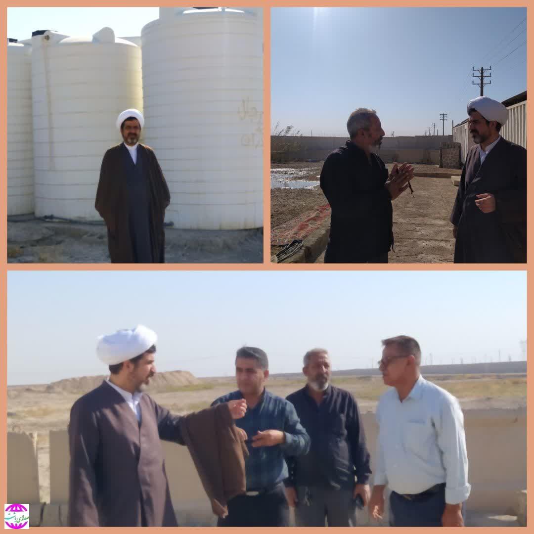 بازدید حجت الاسلام عباس نصیرالاسلامی از موکب شهدای مدافع حرم اوقاف و امور خیریه استان کهگیلویه و بویراحمد در مرز شلمچه/ ارائه خدمات بصورت شبانه روزی به زائران در طول ایام برگزاری مراسم اربعین