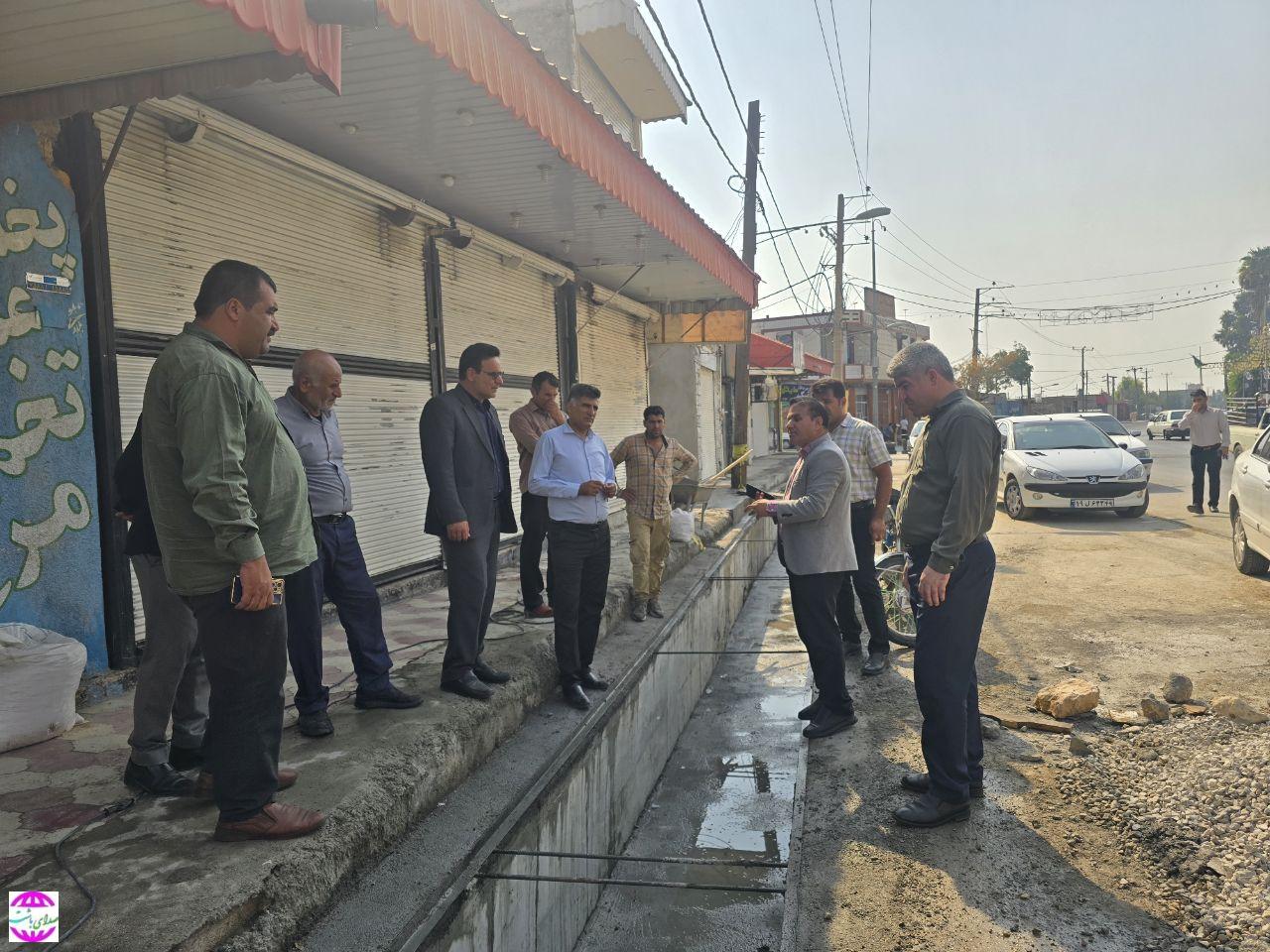 بازدید سرپرست فرمانداری باشت از پروژه کانال دفع آبهای سطحی این شهر