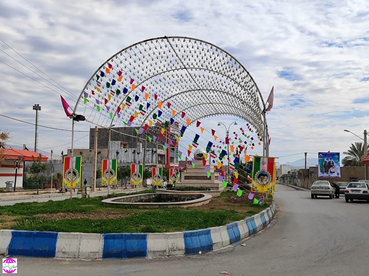 فضاسازی و آذین بندی باشت به مناسبت ایام الله دهه فجر