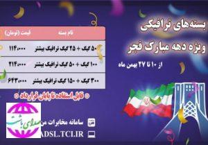 مخابرات بسته‌های اینترنت ویژه دهه فجر با پنجاه درصد حجم اضافه ارائه می‌کند