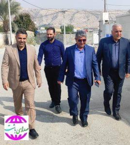 بازدید  مسوولان استانی و شهرستانی از خیابان پاسداران  باشت به منظور اجرای شبکه جمع اوری فاضلاب قبل از اجرای سنگفرش