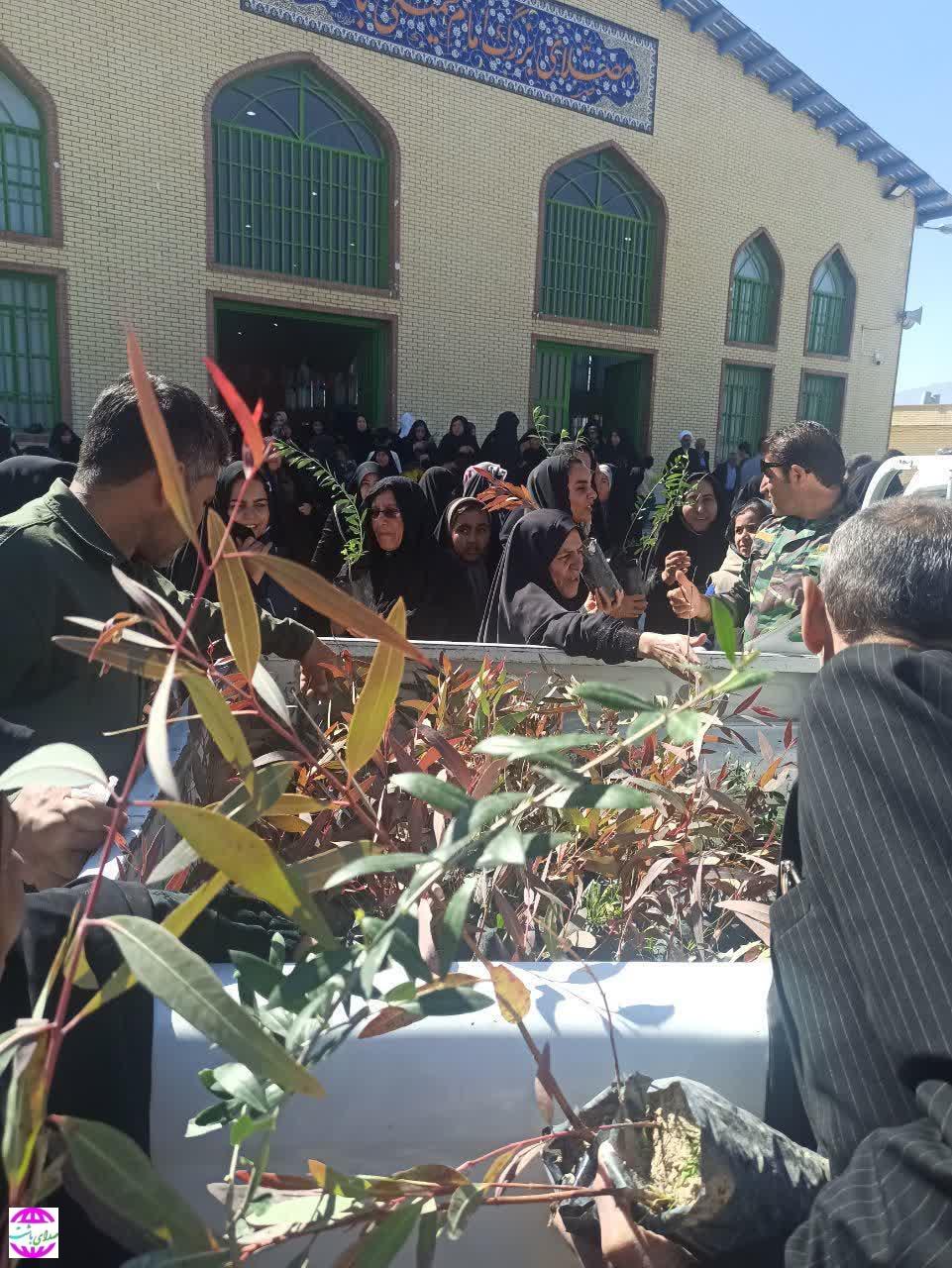 توزیع ۲ هزار اصله نهال به مناسبت هفته منابع طبیعی بین نمازگزاران باشتی