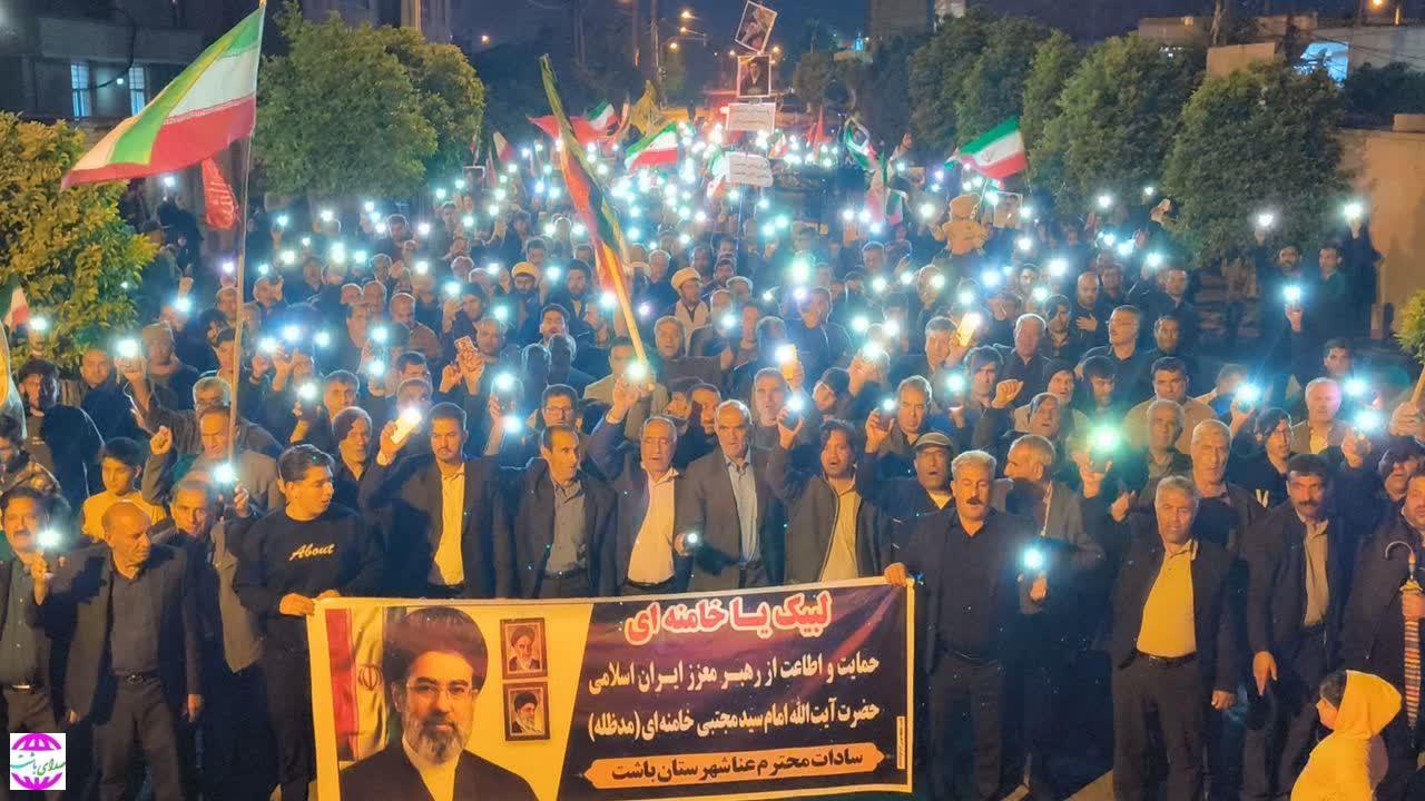 ۳۰ شب حضور مردم باشت در راهپیمایی‌های شبانه