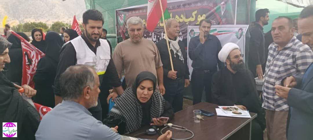 حضور چشمگیر و خادمانه کارکنان شبکه بهداشت و درمان باشت در حماسه عظیم پیاده‌روی جاماندگان اربعین حسینی شهرستان باشت
