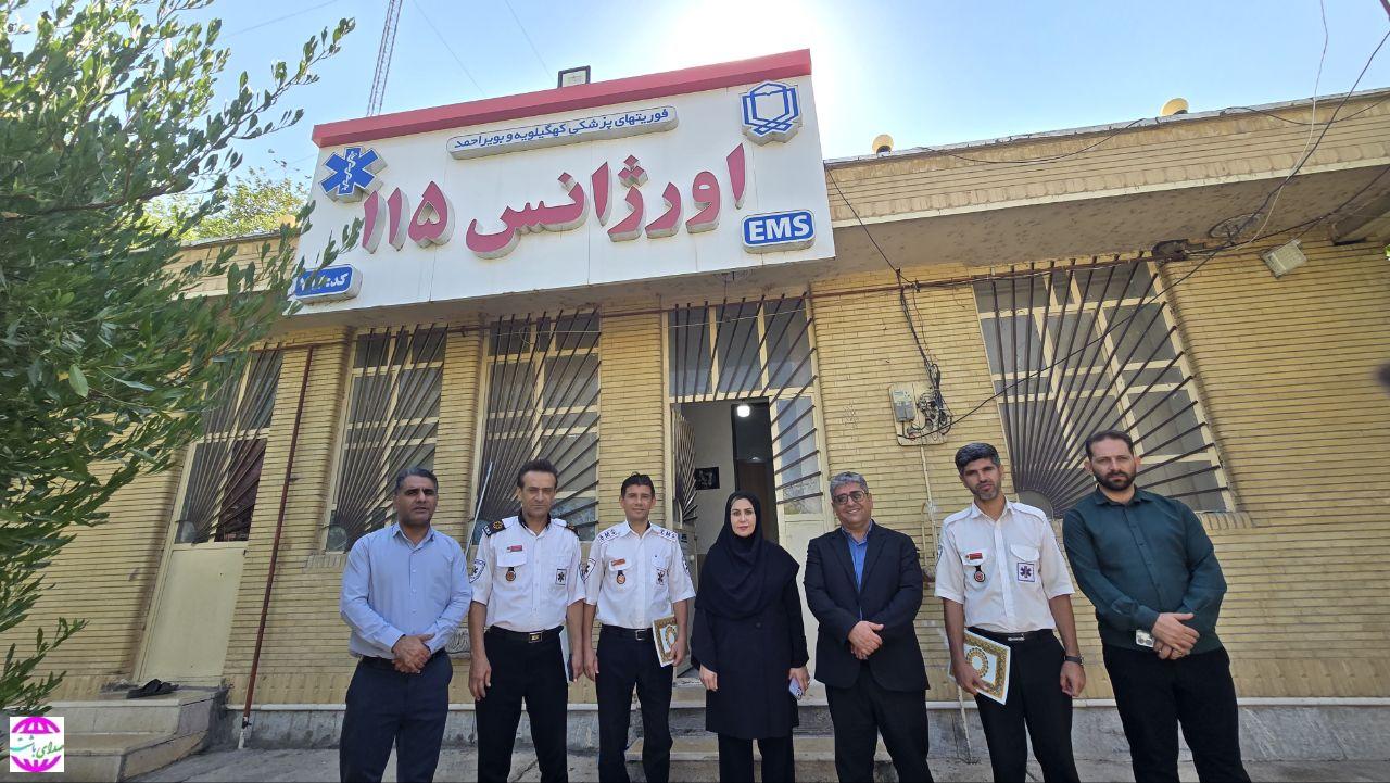 تجلیل فرماندار باشت از پرستاران اورژانس ۱۱۵ شهری و جاده ای به مناسبت میلاد حضرت زینب(س) و روز پرستار